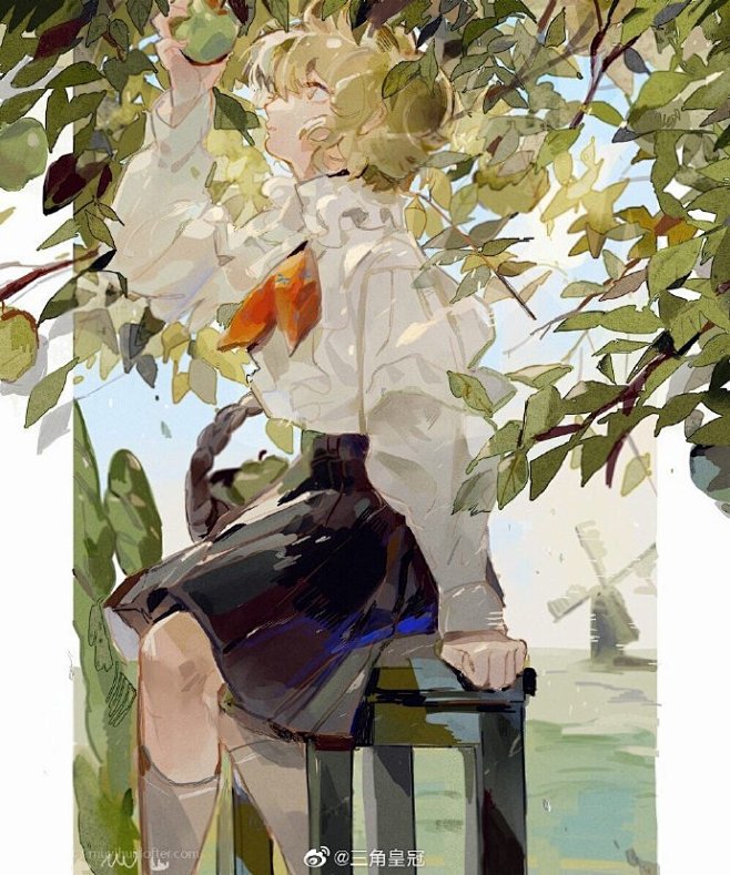 发现一位宝藏国人插画师@三角皇冠 ，色彩...