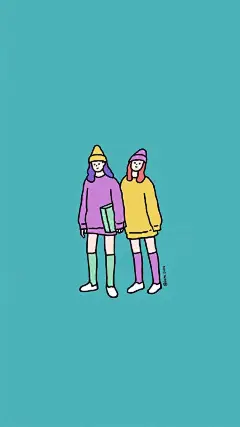 线条人物插画头像壁纸