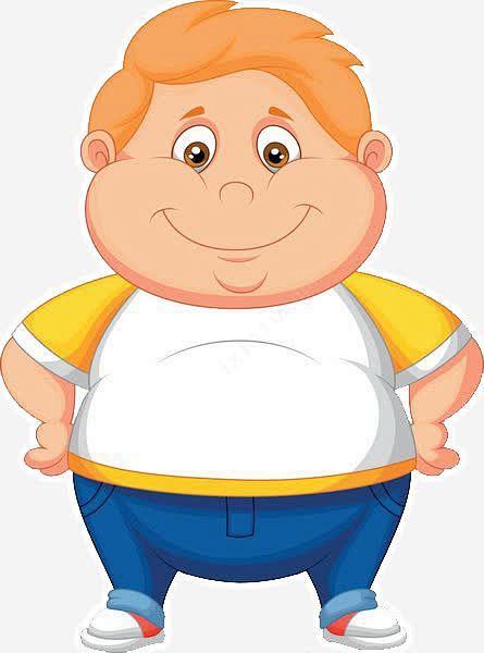 com 可爱 人物插图 卡通 掐腰 大肚腩 小胖子
