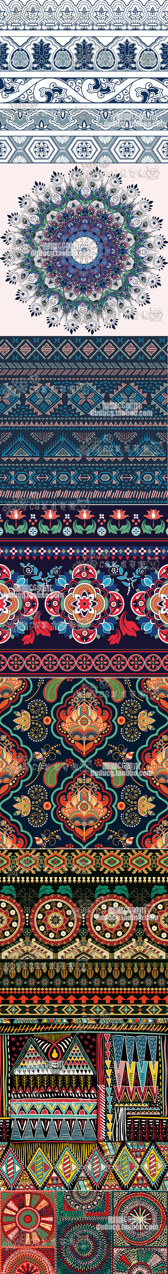 404少数民族藏族特色花纹波西米亚风格纹...