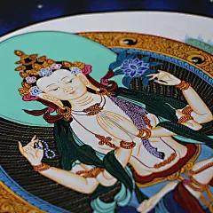 批发佛教用品西藏唐卡全手绘民族风佛堂挂画四臂观音绿度母药师佛
