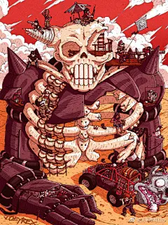 Joey Cardenas的插画大多数都是造型奇特的怪兽，配色鲜艳大胆。看到这些画的第一眼，感觉就像进入到了噩梦。 ​​​​