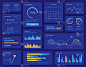 住房和城市发展部接口。未来的ui屏幕与数据显示，统计图表，菜单和日历。仪表板信息面板和元素向量模板
