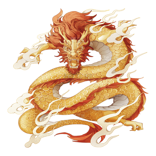 龙年春节新年过年新春生肖龙元素