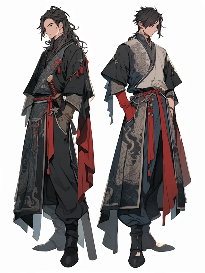 霸总的古风衣橱，红色武侠系长袍合集-花瓣网