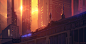 General 3840x1948 cyberpunk women sunset neon skyscraper cityscape