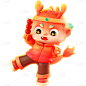 龙年春节新年中式喜庆可爱3D立体中国龙动物元素素材