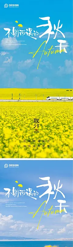 秋分节气海报 地产宣传微单 朋友圈单图 秋天  - 源文件