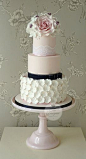 Roses & ruffles wedding cake