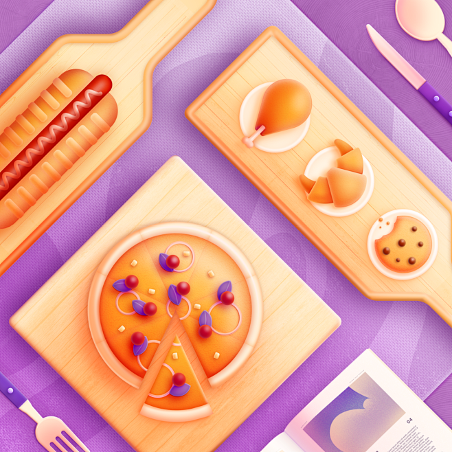 食物构成 Food Memory插画设计