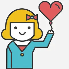 插画女孩人物图标免抠素材_新图网 https://ixintu.com 卡通动漫 图标 手势动作 艺术