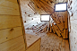 Wooden Deep Cave Installation Made with Planks 2