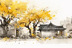 水墨江南意境插画绘画