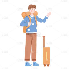 旅游元素旅游人物插画5