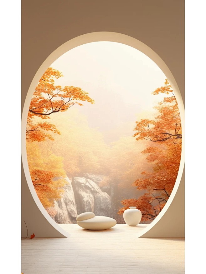 AI造景｜C4D秋天枫叶场景 关键词分享...