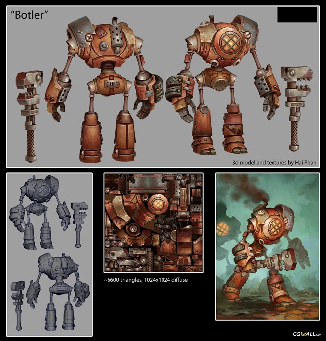the botler 机器人游戏原画设定...