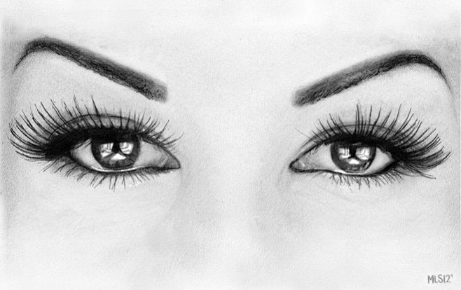 40个漂亮逼真的眼睛特写铅笔画欣赏#素描...