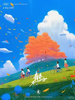 城市骑行kv设计 - 小红书