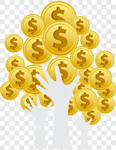 手绘摇钱树效果元素PNG图片 来自PNG搜索网 pngss.com 免费免扣png素材下载！