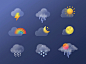 毛玻璃 icon 图标 天气