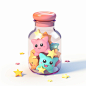 A cute and smooth glass bottle w