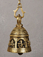 Brass Musical Ganesh Bell with Chain 4in x 4in x 6in