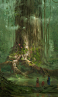 Gorgeous Secret of Mana fan art of the famous scene with our heroes standing before the Mana Tree