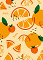 Tropical orange fruit pattern vector | free image by rawpixel.com / busbus / NingZk V. #poster #artprints #design #picture #Illustration #inspiration #graphic #postcard #vector #seamlesspatern #patterns #fruits