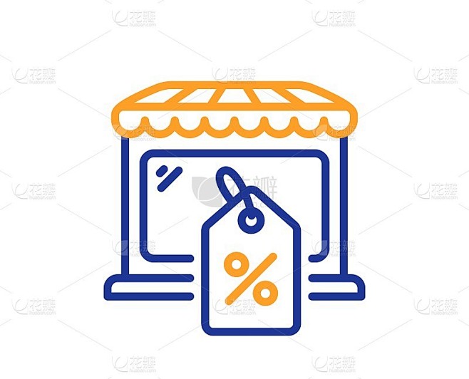 市场销售线图标。批发商店的迹象。向量