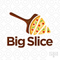 #披萨logo#Modern and stylized logo design of a divided pizza slice in a wooden pan with some tomato, cheese and bell pepper slices on it in a very unique style, simple and attractive design in brown, green, red and orange colors.: 