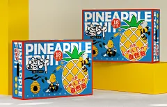 凤梨包装盒、水果通用包装、小清新ins风格、卡通风格