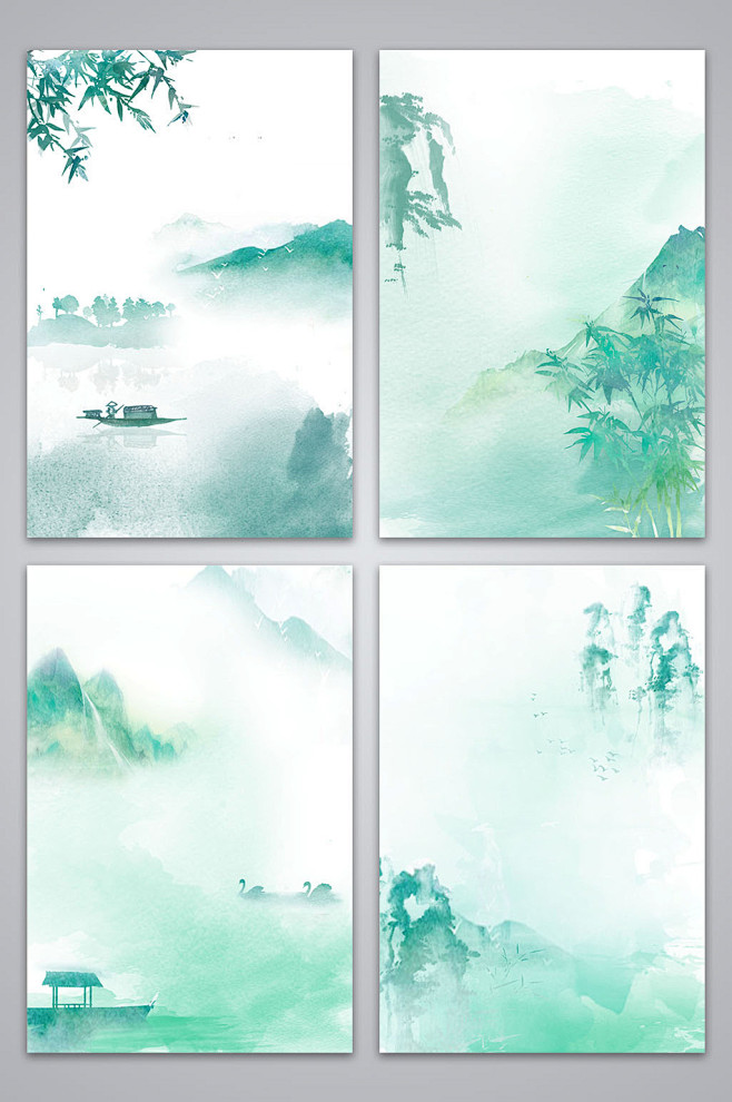 中国风山水水墨背景图
