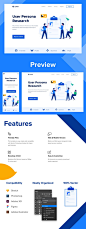 用户角色概念插画网站设计着陆页模板 User Persona - Web & Mobile Banner Landing Page