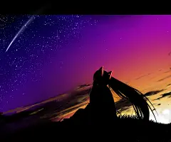 日系动漫卡通手绘唯美天空星空场景图片 插画参考临摹 (545)