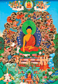 紮西德勒——希熱布老師唐卡作品欣賞<四> 2020-03-15
《希熱布側記》
希熱布出生在青海果洛地區，那是高山草原，藍天白雲的地方。很小的希熱布就用手指來作畫，直到手指出血，這手指就是他的第一支畫筆吧。
認識希熱布的人都知道他有着一顆童心，也許藝術本身就是在美好和單純的願望中孕育出來的，他那真誠燦爛的笑容和有時綻放出來的童趣會讓我們記一輩子的。
希熱布是執着的，接觸到希熱布就會知道他每天都會早晚頂禮膜拜曆代祖師大德，在他的心中，這可能是最重要的事情了。正是這種執着才使得他在唐卡藝術上有着這