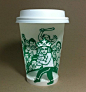 Be playing bad Starbucks Logo new tricks被玩坏星巴克的Logo新花样