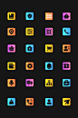渐变色面型手机app常用图标icon