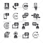 联系我们服务图标——网络图标Contact Us Service Icons - Web Icons地址、黑书,业务,电话,沟通,接触,客户,电子邮件,信封,头、耳机,家里,图标,图标,孤立的,邮件,男人,移动,人,人,电话,象形图,服务,集,符号,支持,网络用户,矢量, address, black, book, business, call, communication, contact, customer, email, envelope, head, headset, home, icon, ic