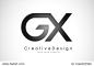 GX G X Letter Logo Design in Black Colors. Creative Modern Letters Vector Icon Logo Illustration.