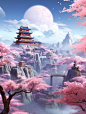 midjourney生成：桃花潭水深千尺