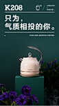 Buydeem/北鼎 K208 进口304不锈钢智能电热水壶双层烧水壶-tmall.com天猫