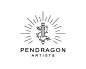 Pendragon Artist 潘德拉贡艺术家 个人 笔 创作 音乐 艺术 发光 佛光 简笔画 铅笔 画笔 商标设计  图标 图形 标志 logo 国外 外国 国内 品牌 设计 创意 欣赏
