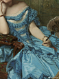 油画艺术中的蓝色裙子 ​​​​