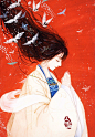 【插画师白岫古风少女手绘作品】
一张张美如壁纸的古风少女仿佛小说里的神仙美人，美得让人过目不忘。