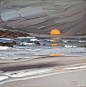 #传奇艺视界##艺术范# Matthew Snowden 的油画厚涂风景作品，笔触也掀起了温柔的浪花。 ​​​​