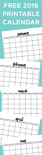 Free Printable 2016 Calendar | Thyme is Honey: 