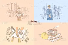 建筑业,工业,建筑工地,商务,工程师,直的,建筑承包商,模板,拿着,蜘蛛网