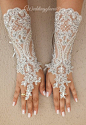 ivory Long gloves Unique very elegant Ivory free by WEDDINGGloves, $49.00: 