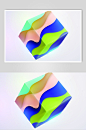 方形彩色立体流体立体几何矢量素材