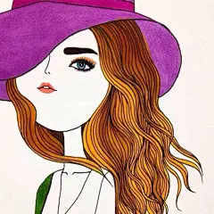 kapi复古女孩 简约系列 头像 线描 壁纸 酷酷@北坤人素材